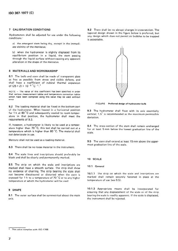 ISO 387:1977 ISO 387:1977 - Hydrometers -- Principles of construction and adjustment - Page 4 preview