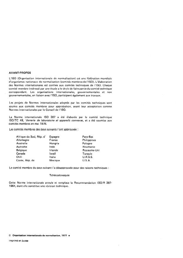 ISO 387:1977 ISO 387:1977 - Aréometres -- Principes de construction et d'étalonnage - Page 2 preview