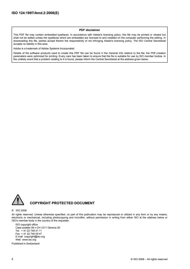 ISO 124:1997/Amd 2:2008 ISO 124:1997/Amd 2:2008 - Determination at temperatures higher than 105 degrees C - Page 2 preview