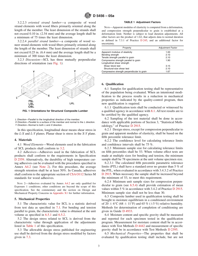 ASTM D5456-05a - Standard Specification for Evaluation of Structural Composite Lumber Products