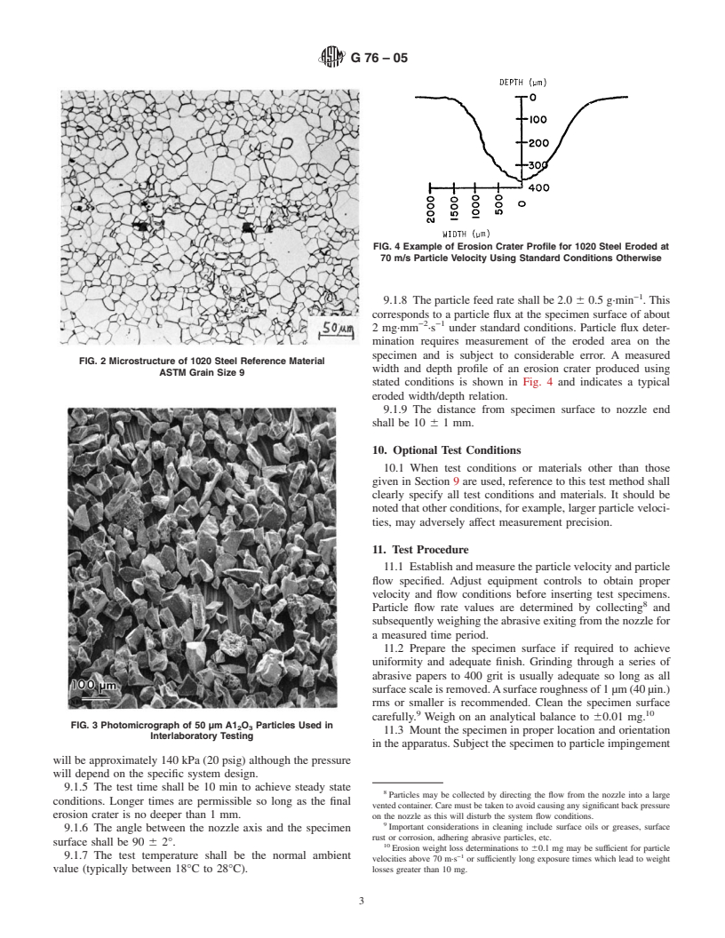 ASTM G76-05 - Standard Test Method for Conducting Erosion Tests by Solid Particle Impingement Using Gas Jets