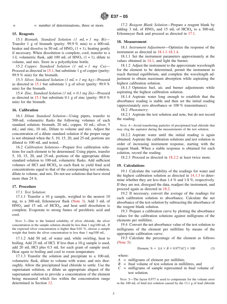 ASTM E37-05 - Standard Test Methods for Chemical Analysis of Pig Lead