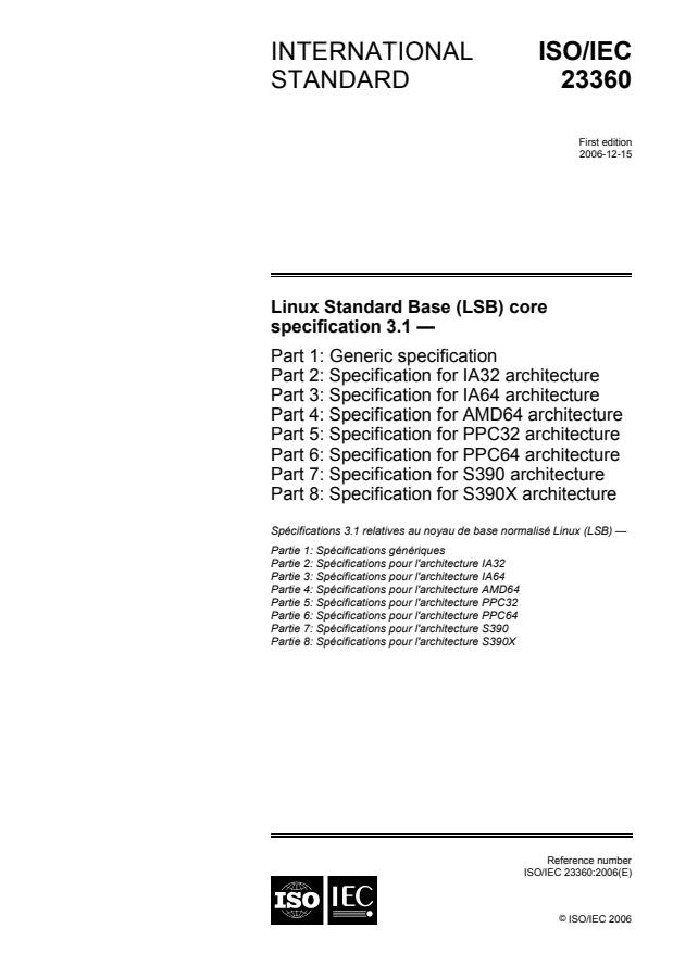 ISO/IEC 23360-1:2006 - Linux Standard Base (LSB) core specification 3.1