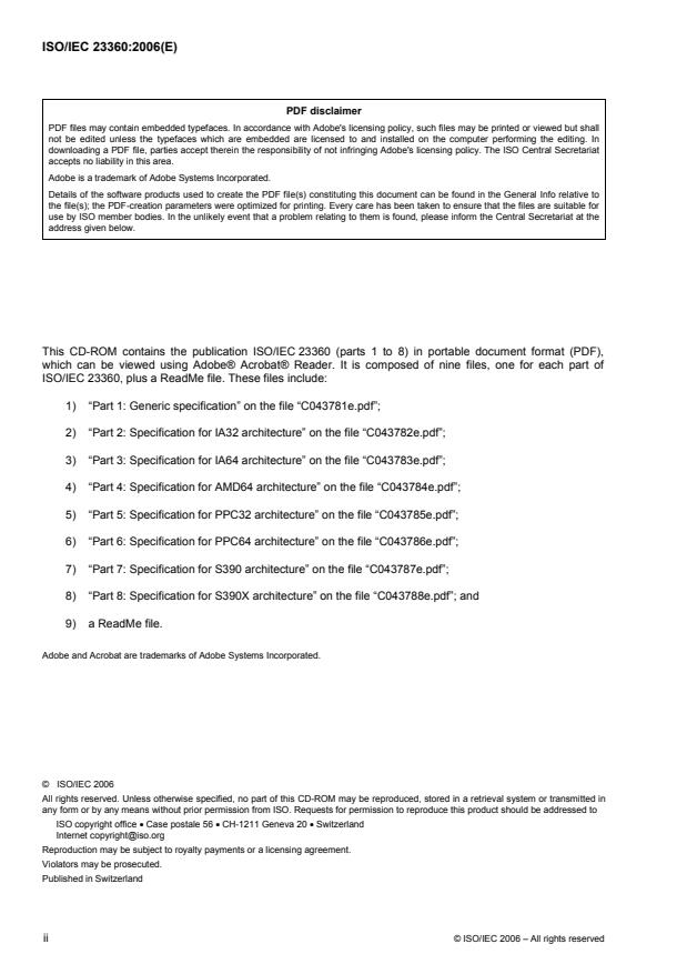 ISO/IEC 23360-3:2006 ISO/IEC 23360-3:2006 - Linux Standard Base (LSB) core specification 3.1 - Page 2 preview