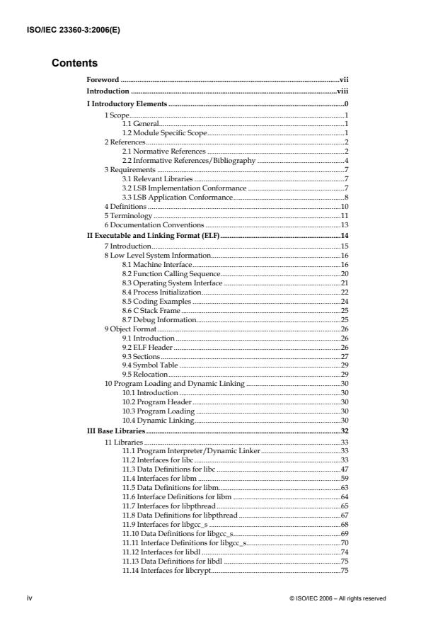 ISO/IEC 23360-3:2006 ISO/IEC 23360-3:2006 - Linux Standard Base (LSB) core specification 3.1 - Page 4 preview