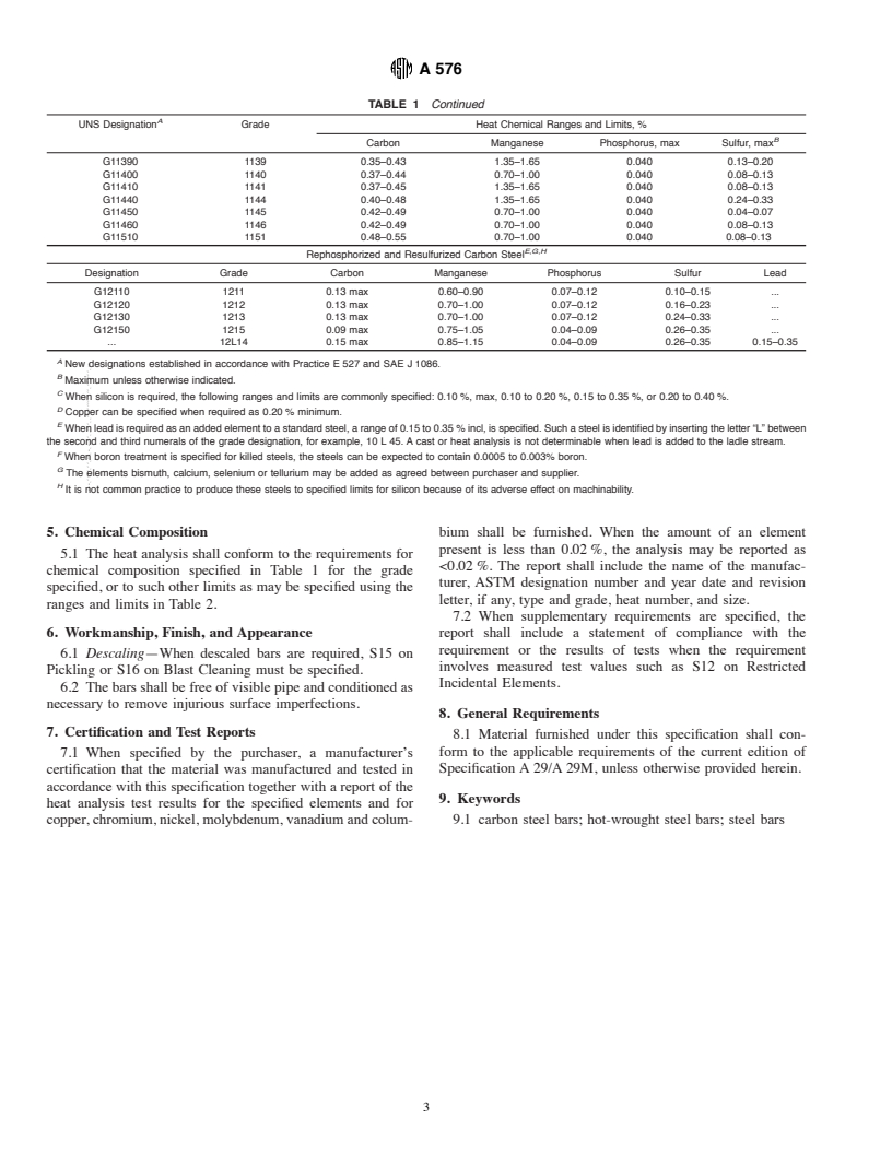 ASTM A576-90b(2000) - Standard Specification for Steel Bars, Carbon, Hot-Wrought, Special Quality