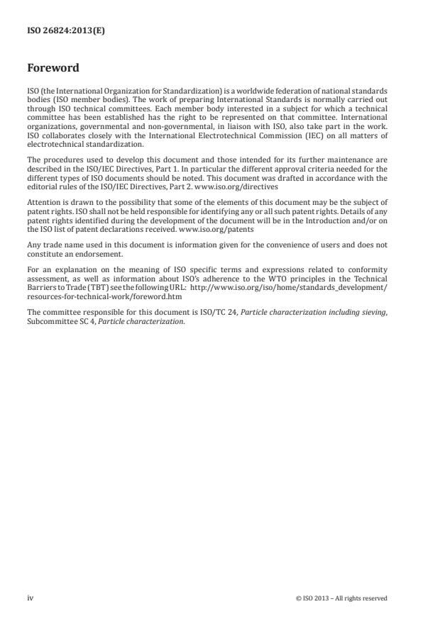 ISO 26824:2013 ISO 26824:2013 - Particle characterization of particulate systems -- Vocabulary - Page 4 preview