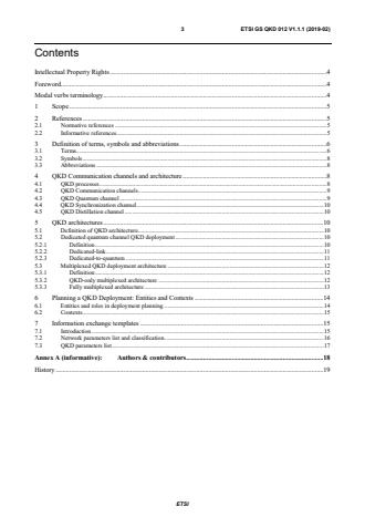 ETSI GS QKD 012 V1.1.1 (2019-02) - Quantum Key Distribution (QKD); Device and Communication Channel Parameters for QKD Deployment