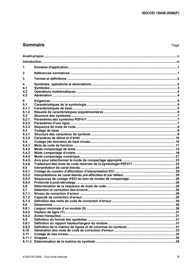 ISO/IEC 15438:2006 - Technologies de l'information -- Techniques automatiques d'identification et de capture des données -- Spécifications pour la symbologie de code a barres PDF417