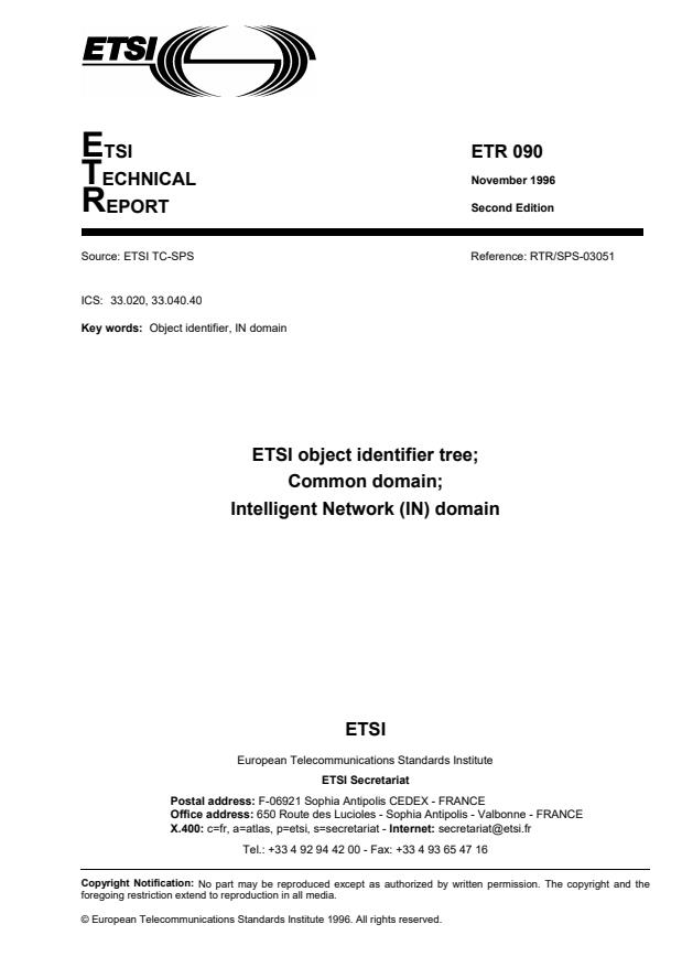 TP ETSI/ETR 090 E2:2005