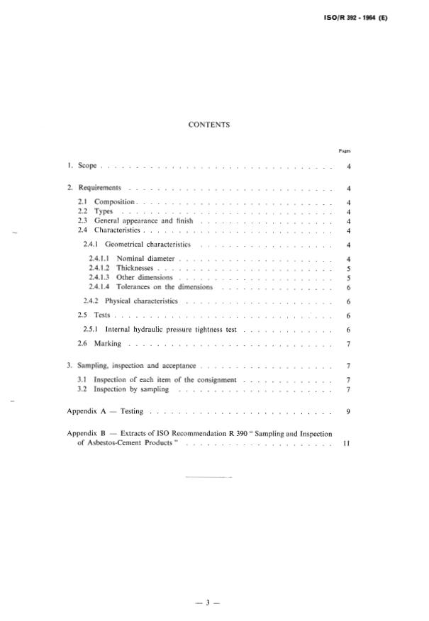 ISO/R 392:1964 - Asbestos-cement pipe fittings for building and sanitary purposes