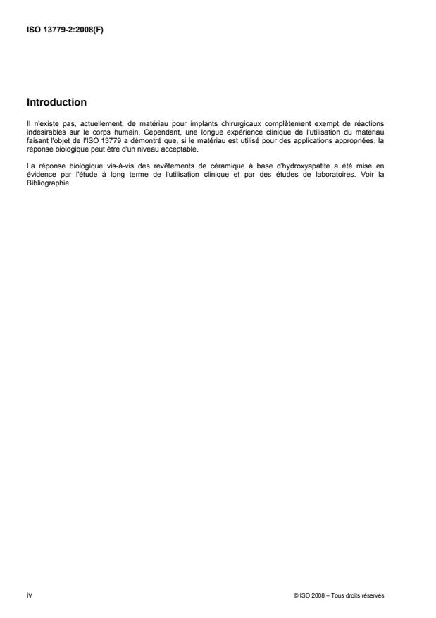 ISO 13779-2:2008 ISO 13779-2:2008 - Implants chirurgicaux -- Hydroxyapatite - Page 4 preview