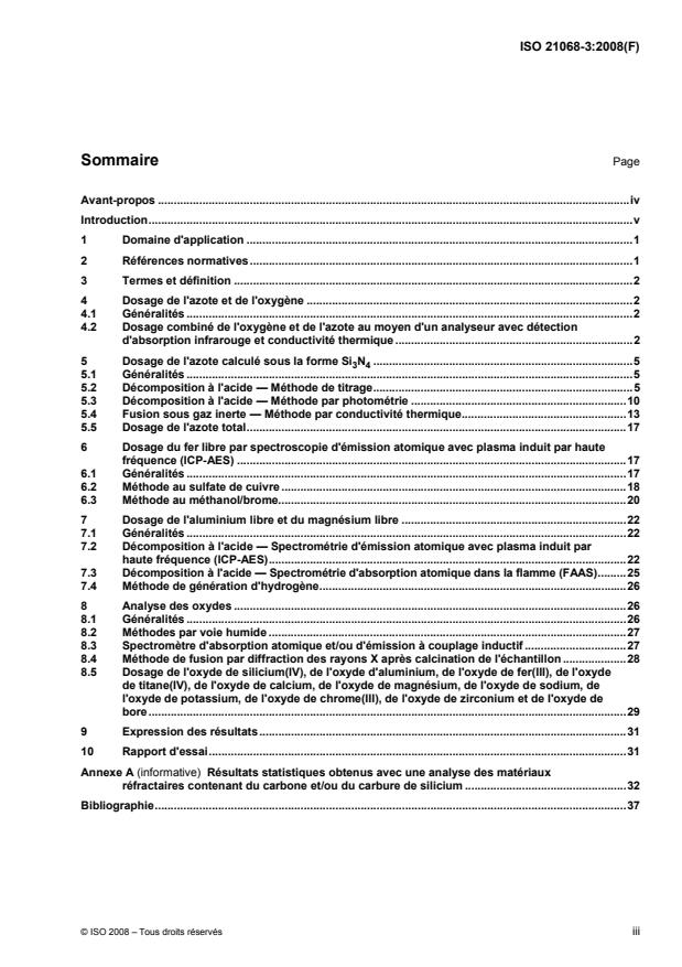 ISO 21068-3:2008 - Analyse chimique des matieres premieres et des produits réfractaires contenant du carbure de silicium