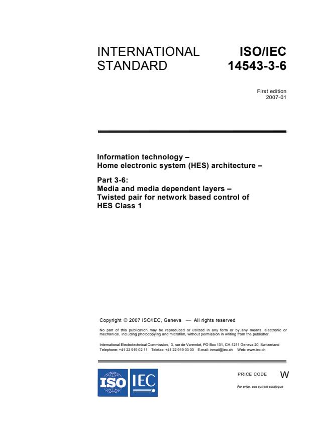 ISO/IEC 14543-3-6:2007 - Information technology -- Home electronic system (HES) architecture