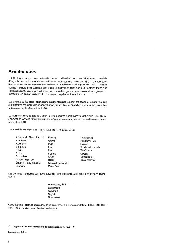 ISO 393-1:1983 ISO 393-1:1983 - Produits en amiante-ciment - Page 2 preview