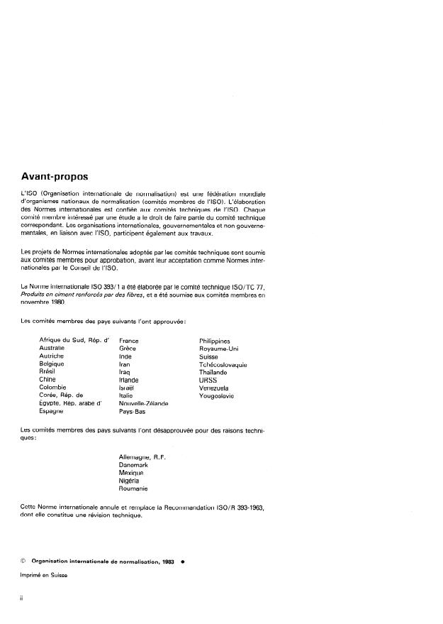 ISO 393-1:1983 ISO 393-1:1983 - Produits en amiante-ciment - Page 2 preview