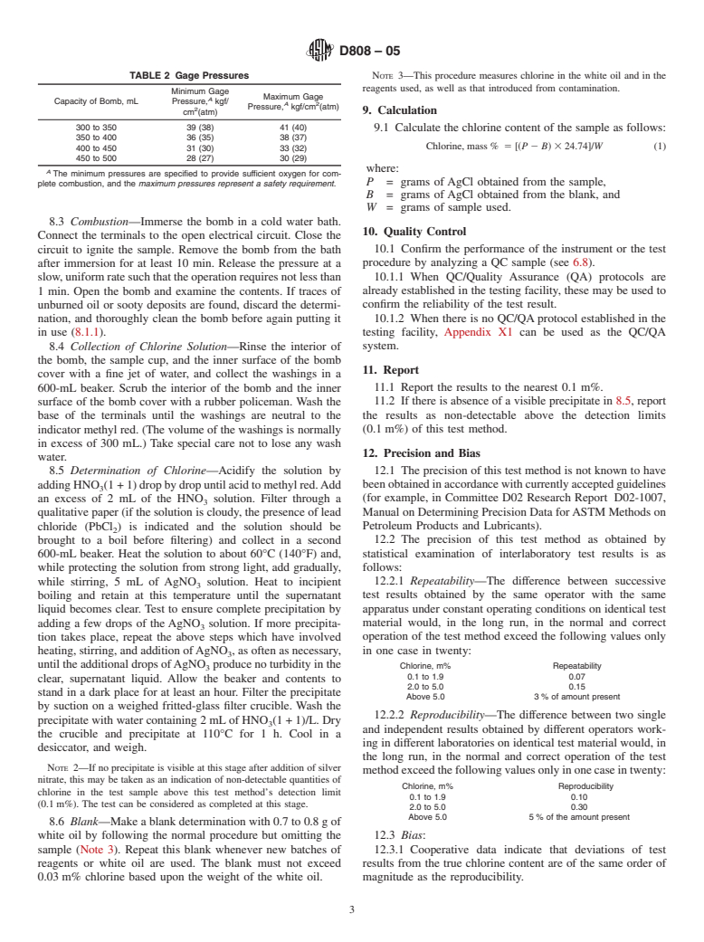 ASTM D808-05 - Standard Test Method for Chlorine in New and Used Petroleum Products (Bomb Method)