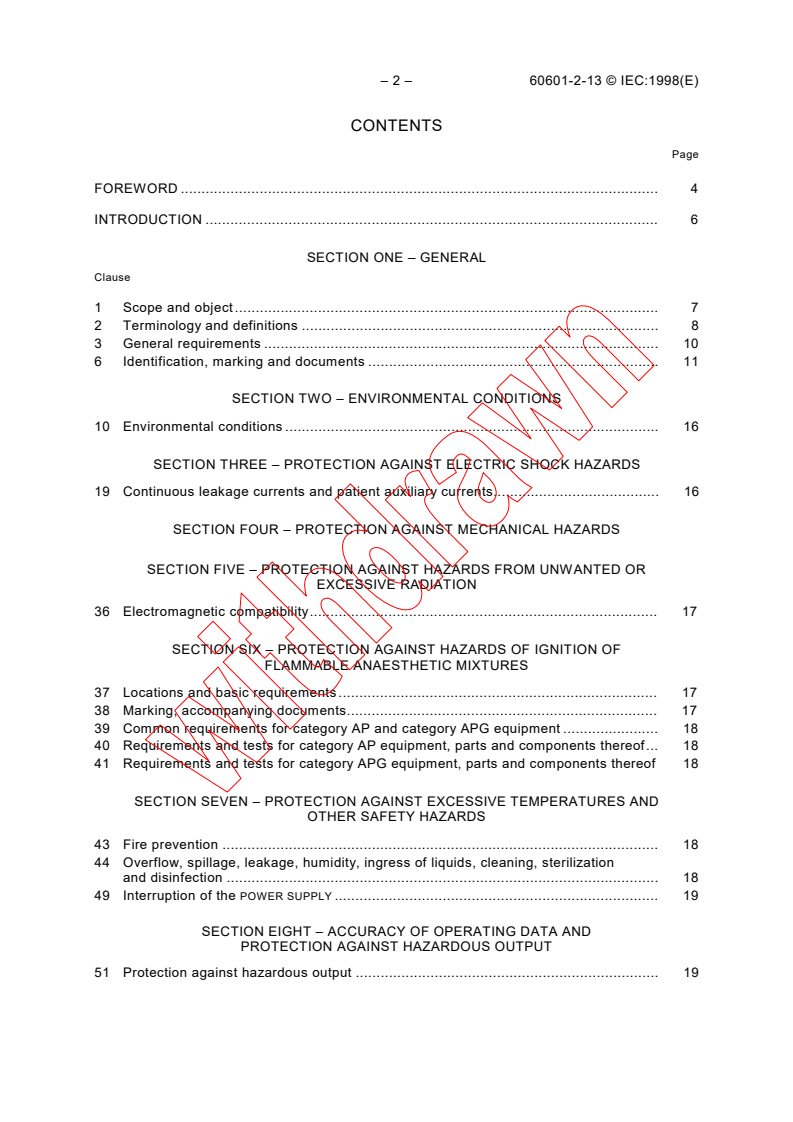 IEC 60601-2-13:1998 IEC 60601-2-13:1998 - Medical electrical equipment - Part 2-13: Particular requirements for the safety of anaesthetic workstations
Released:5/29/1998 - Page 4 preview