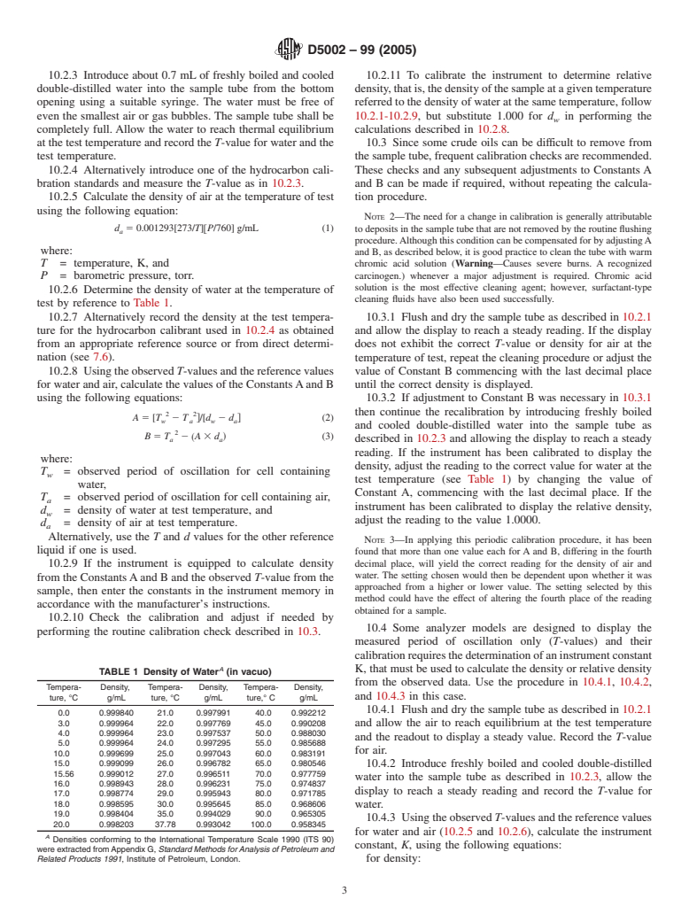 ASTM D5002-99(2005) - Standard Test Method for Density and Relative Density of Crude Oils by Digital Density Analyzer