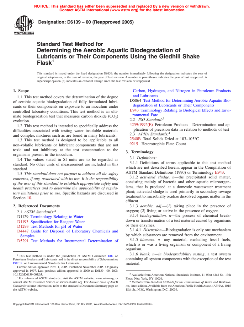 Astm D Standard Test Method For Determining The Aerobic Aquatic Biodegradation Of