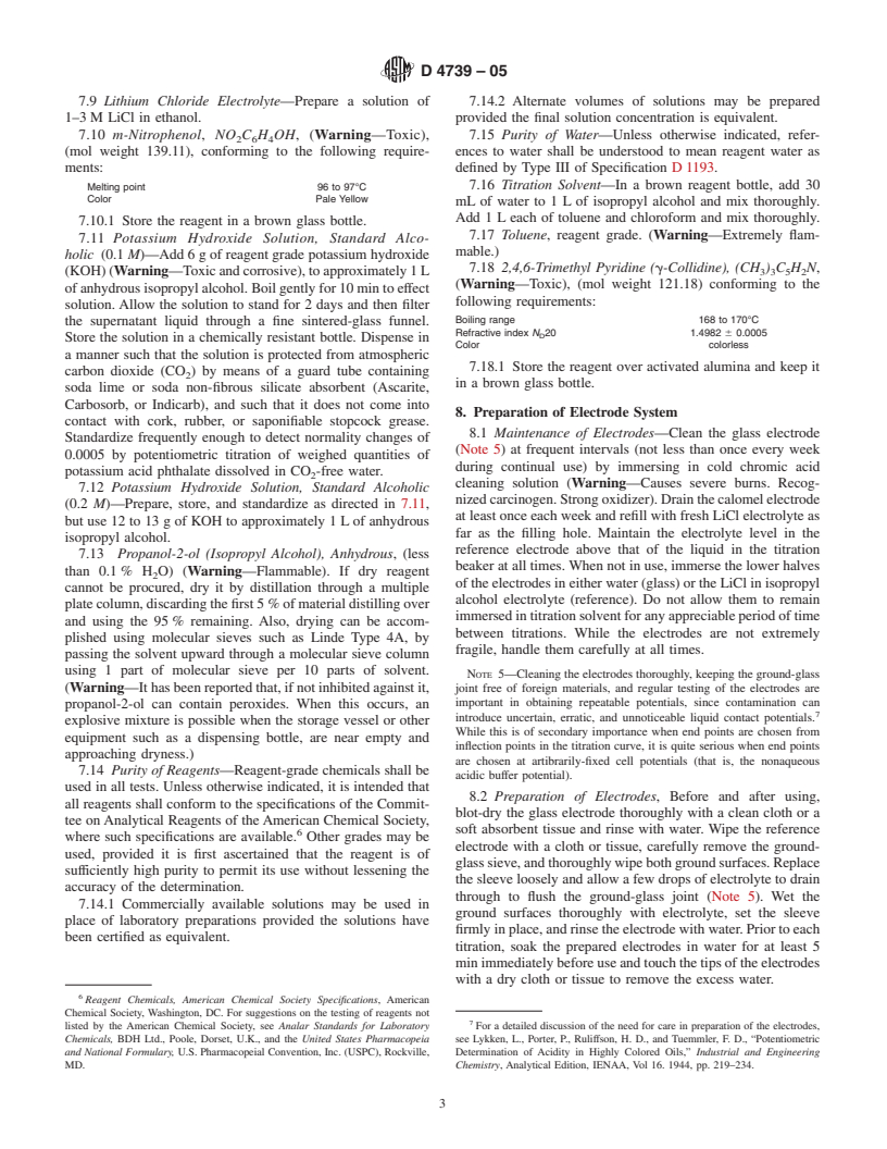 ASTM D4739-05 - Standard Test Method for Base Number Determination by Potentiometric Titration