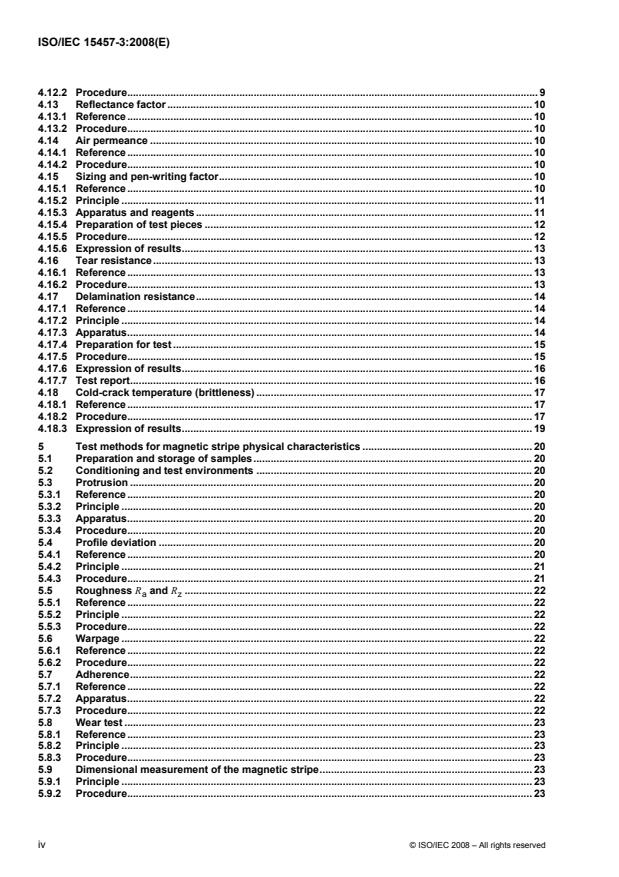 ISO/IEC 15457-3:2008 ISO/IEC 15457-3:2008 - Identification cards -- Thin flexible cards - Page 4 preview