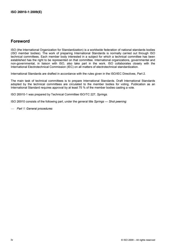 ISO 26910-1:2009 ISO 26910-1:2009 - Springs -- Shot peening - Page 4 preview