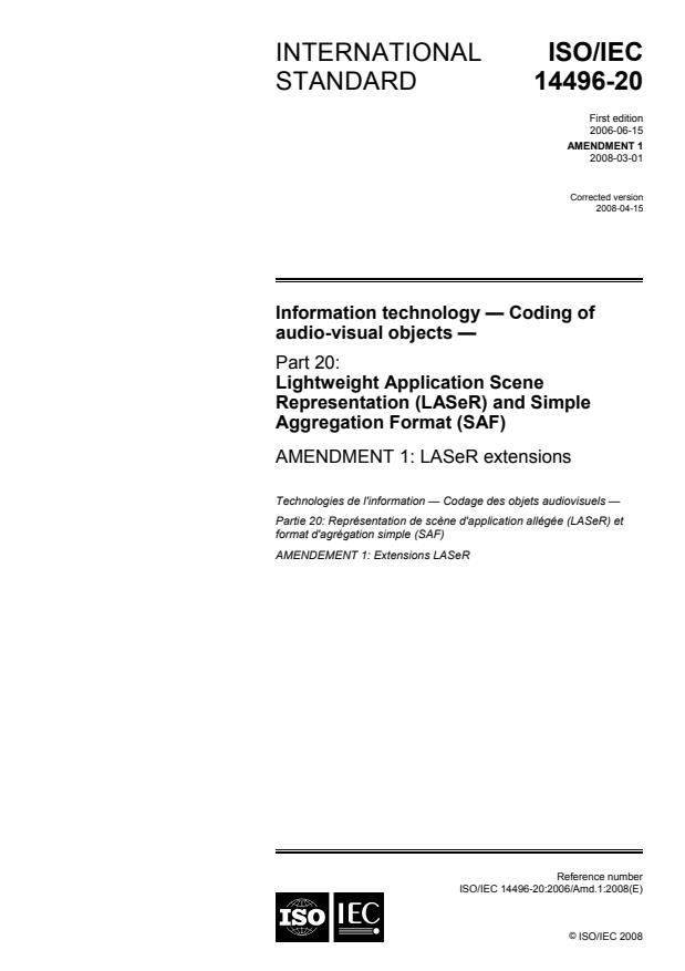 ISO/IEC 14496-20:2006/Amd 1:2008 - LASeR extensions