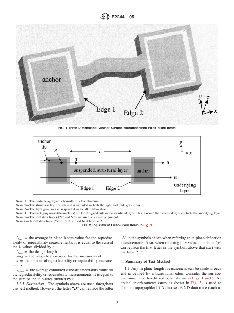 ASTM E2244-05 - Standard Test Method for In-Plane Length Measurements of Thin, Reflecting Films Using an Optical Interferometer