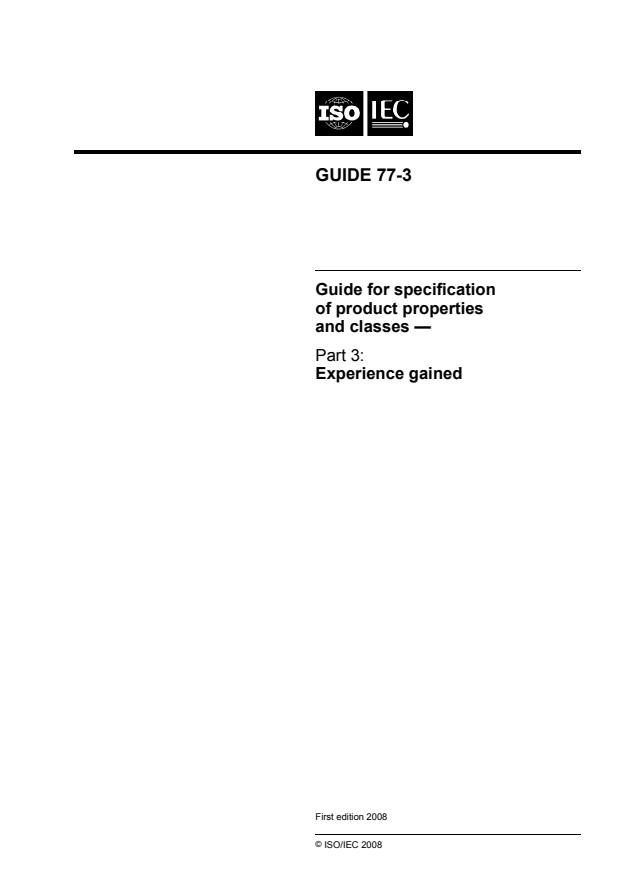 ISO/IEC Guide 77-3:2008 - Guide for specification of product properties and classes