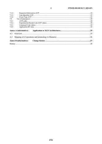 SIST ES 283 035 V2.7.1:2016 ETSI ES 283 035 V2.7.1 (2014-07) - Network Technologies (NTECH); Network Attachment; e2 interface based on the DIAMETER protocol - Page 4 preview