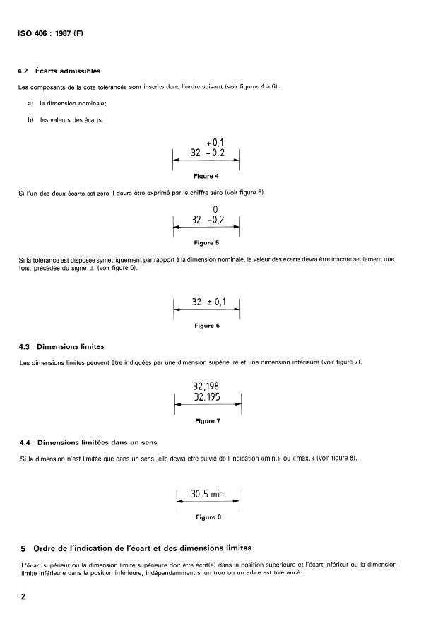ISO 406:1987 ISO 406:1987 - Dessins techniques -- Tolérancement de dimensions linéaires et angulaires - Page 4 preview