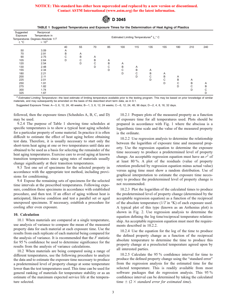 ASTM D3045-92(1997) - Standard Practice for Heat Aging of Plastics Without Load