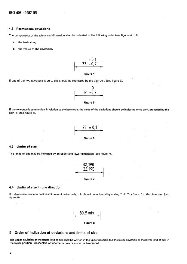 ISO 406:1987 ISO 406:1987 - Technical drawings -- Tolerancing of linear and angular dimensions - Page 4 preview