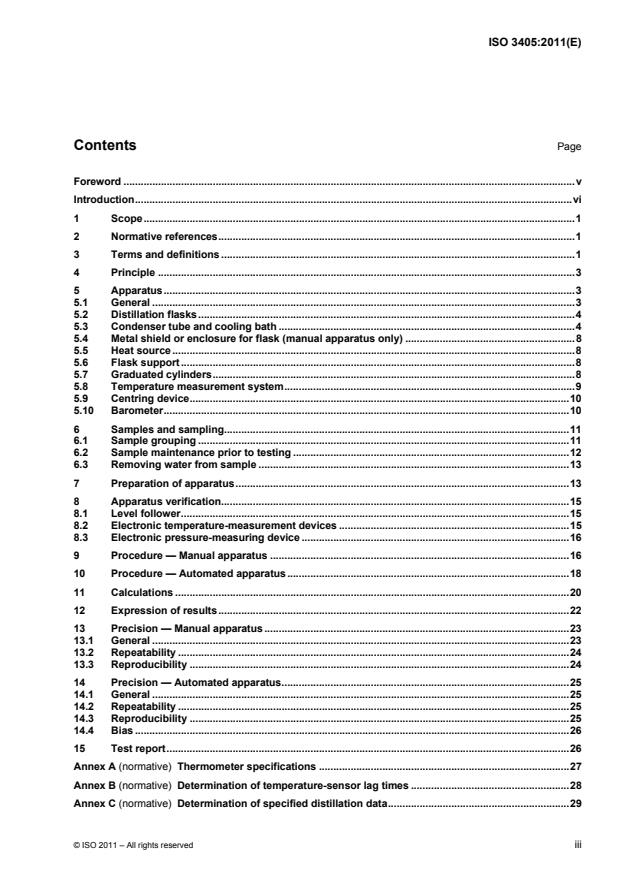 ISO 3405:2011 - Petroleum products -- Determination of distillation characteristics at atmospheric pressure