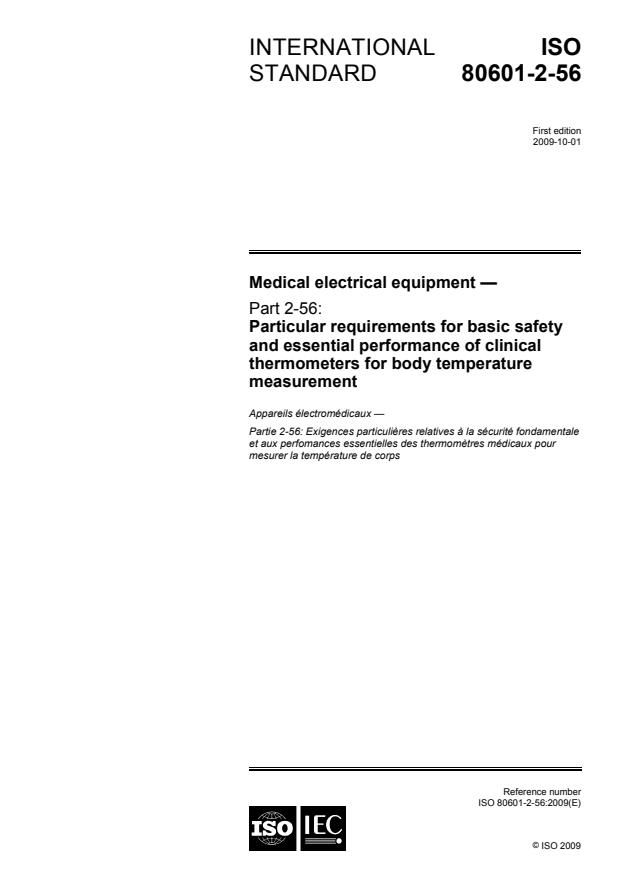 ISO 80601-2-56:2009 - Medical electrical equipment