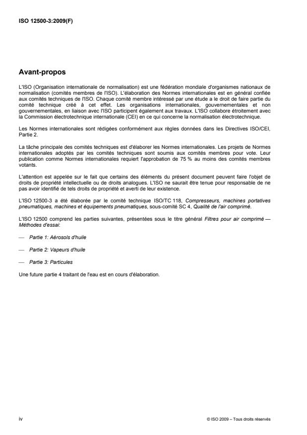 ISO 12500-3:2009 ISO 12500-3:2009 - Filtres pour air comprimé -- Méthodes d'essai - Page 4 preview