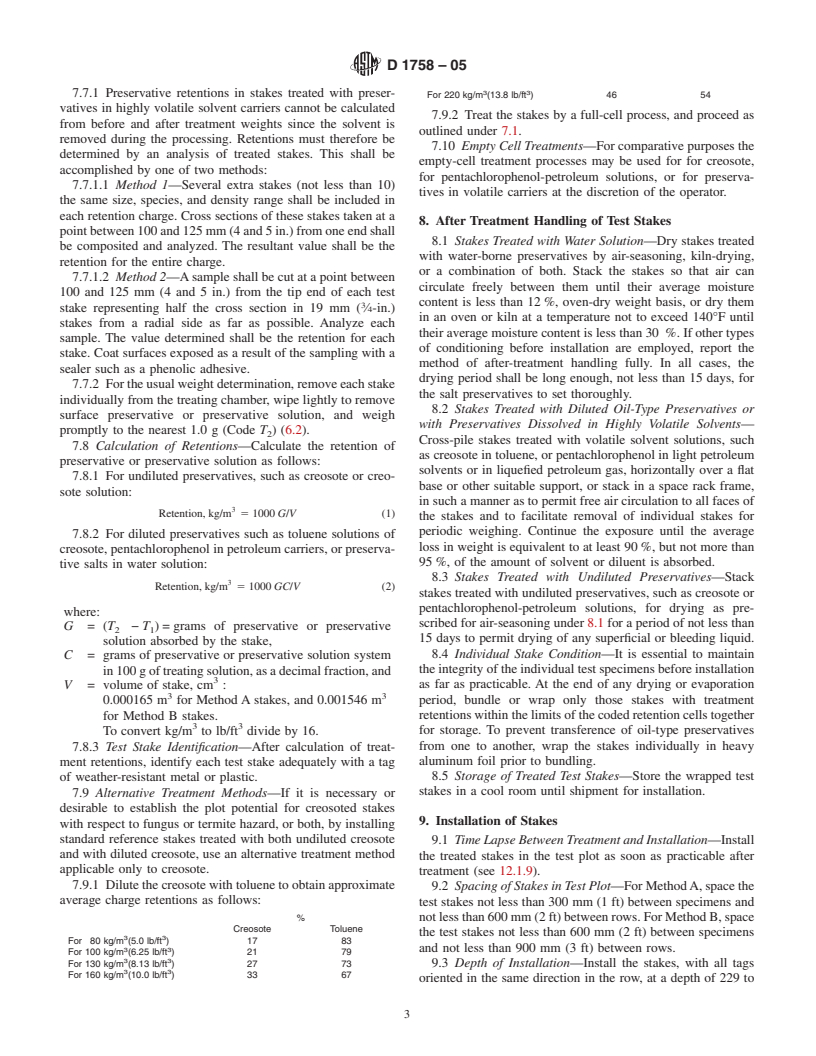 ASTM D1758-05 - Standard Test Method of Evaluating Wood Preservatives by Field Tests with Stakes