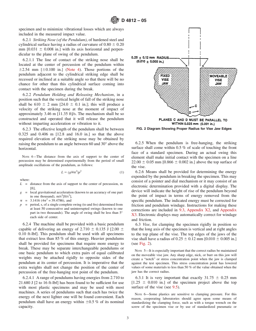 ASTM D4812-05 - Standard Test Method for Unnotched Cantilever Beam Impact Strength of Plastics