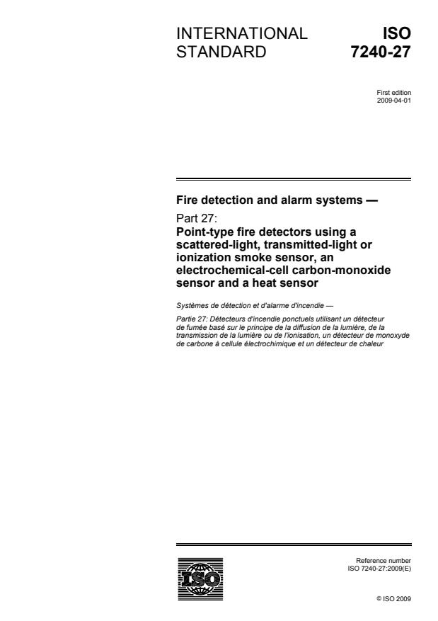 ISO 7240-27:2009 - Fire detection and alarm systems