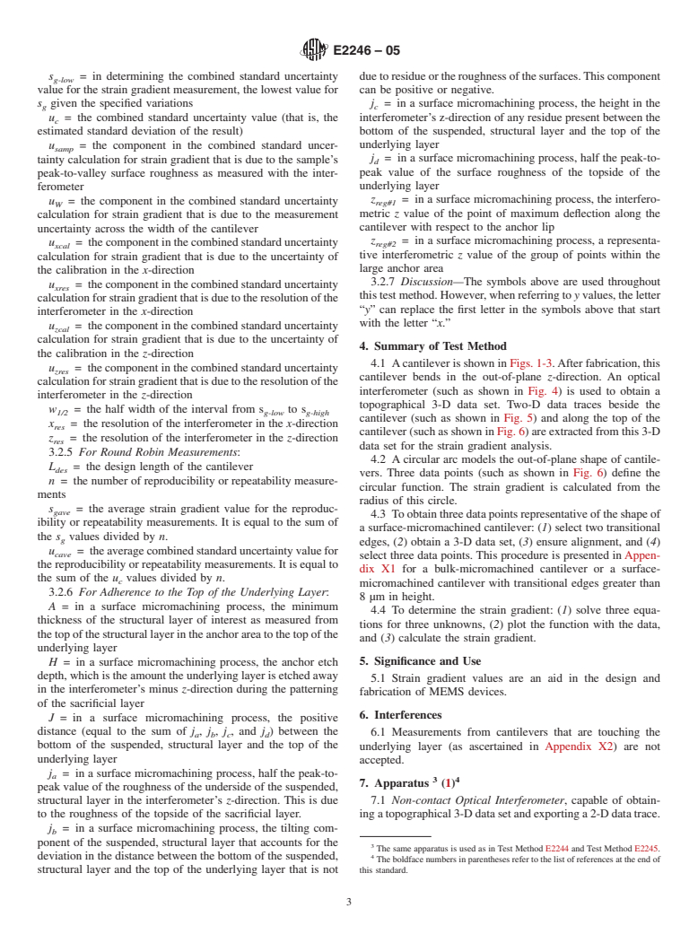 ASTM E2246-05 - Standard Test Method for Strain Gradient Measurements of Thin, Reflecting Films Using an Optical Interferometer