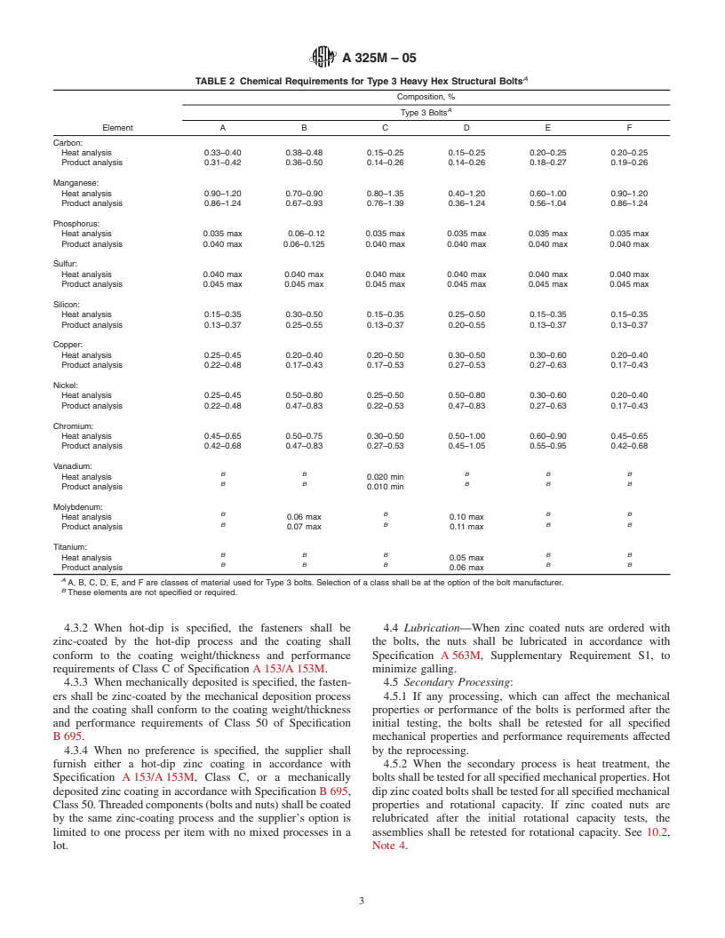 ASTM A325M-05 - Standard Specification for Structural Bolts, Steel, Heat Treated 830 MPa Minimum Tensile Strength [Metric]