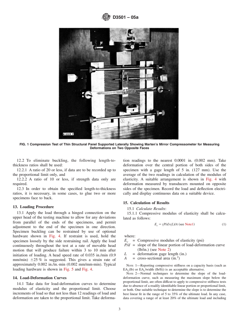 ASTM D3501-05a - Standard Test Methods for Wood-Based Structural Panels in Compression