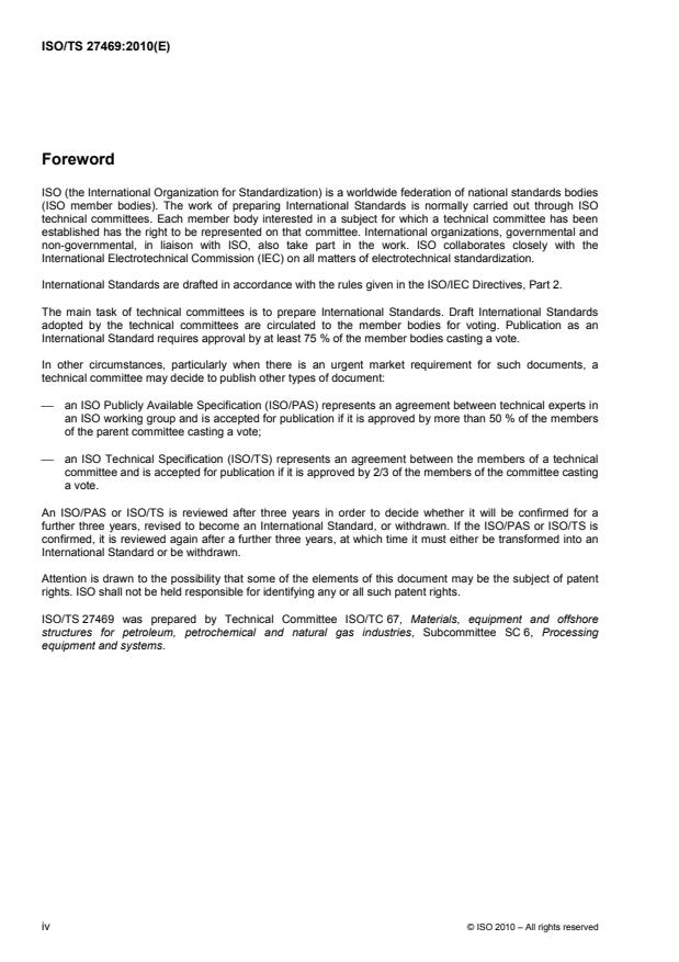ISO/TS 27469:2010 ISO/TS 27469:2010 - Petroleum, petrochemical and natural gas industries - Method of test for fire dampers - Page 4 preview