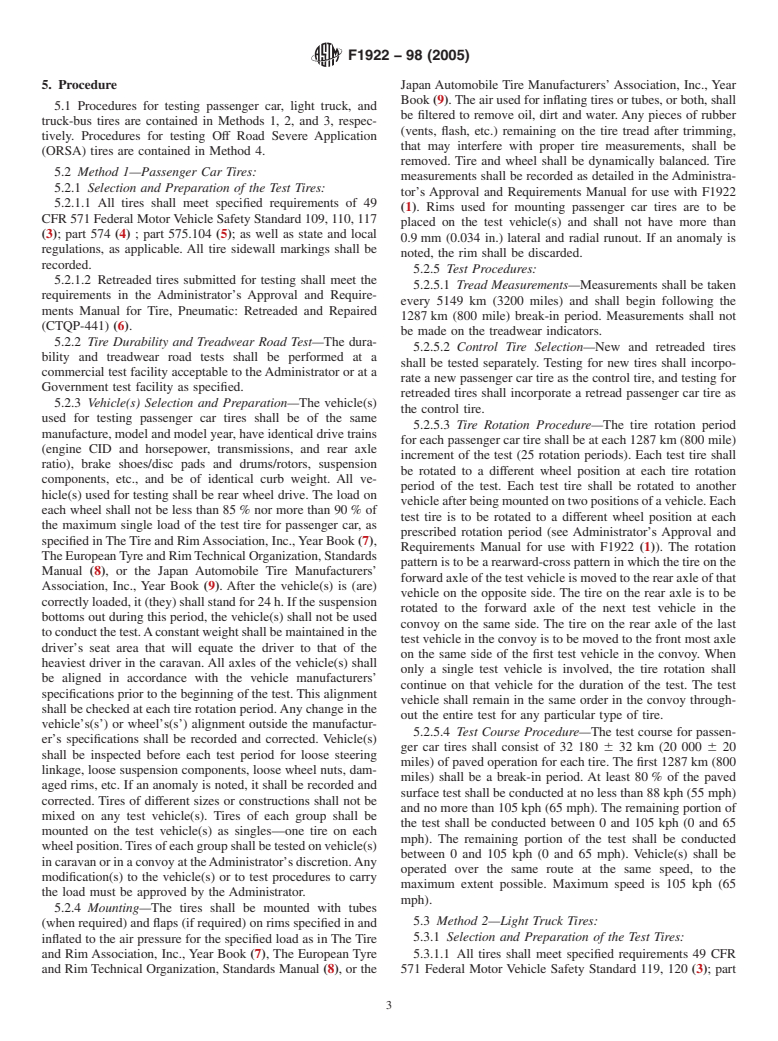 ASTM F1922-98(2005) - Standard Test Method for Tires, Pneumatic, Vehicular, Highway