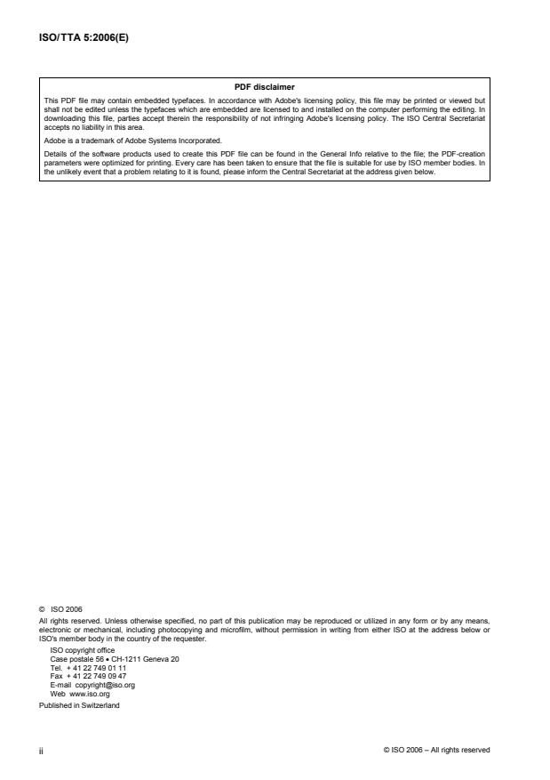 ISO/TTA 5:2006 ISO/TTA 5:2006 - Code of practice for creep/fatigue testing of cracked components - Page 2 preview