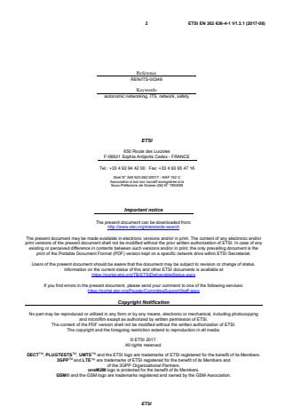 ETSI EN 302 636-4-1 V1.3.1 (2017-08) ETSI EN 302 636-4-1 V1.3.1 (2017-08) - Intelligent Transport Systems (ITS); Vehicular Communications; GeoNetworking; Part 4: Geographical addressing and forwarding for point-to-point and point-to-multipoint communications; Sub-part 1: Media-Independent Functionality - Page 2 preview