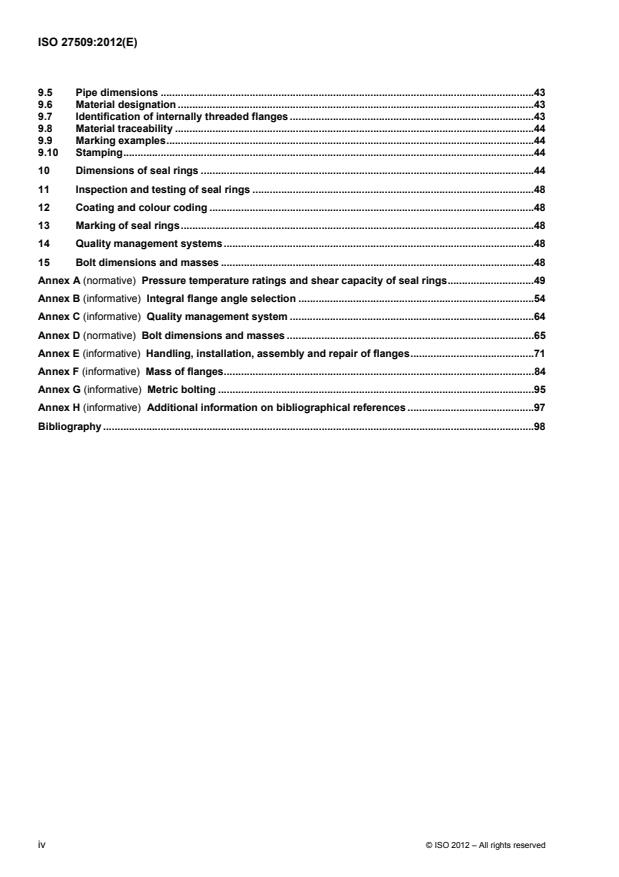 ISO 27509:2012 ISO 27509:2012 - Petroleum and natural gas industries -- Compact flanged connections with IX seal ring - Page 4 preview