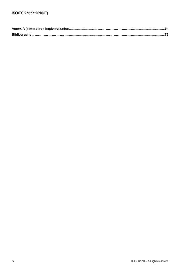 ISO/TS 27527:2010 ISO/TS 27527:2010 - Health informatics -- Provider identification - Page 4 preview