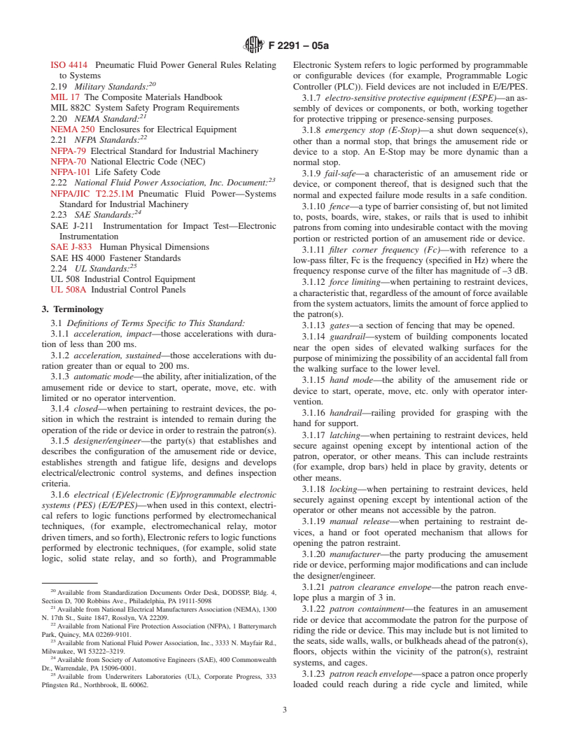 ASTM F2291-05a - Standard Practice for Design of Amusement Rides and Devices